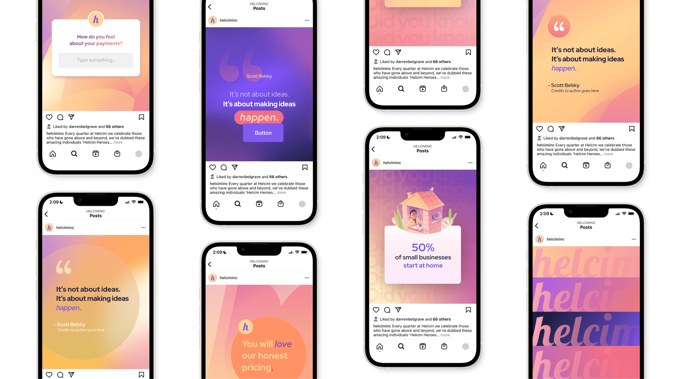 The brand across social posts and newsletters